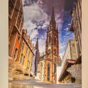Mulhouse, reflet du Temple Saint Etienne - 60X75cm